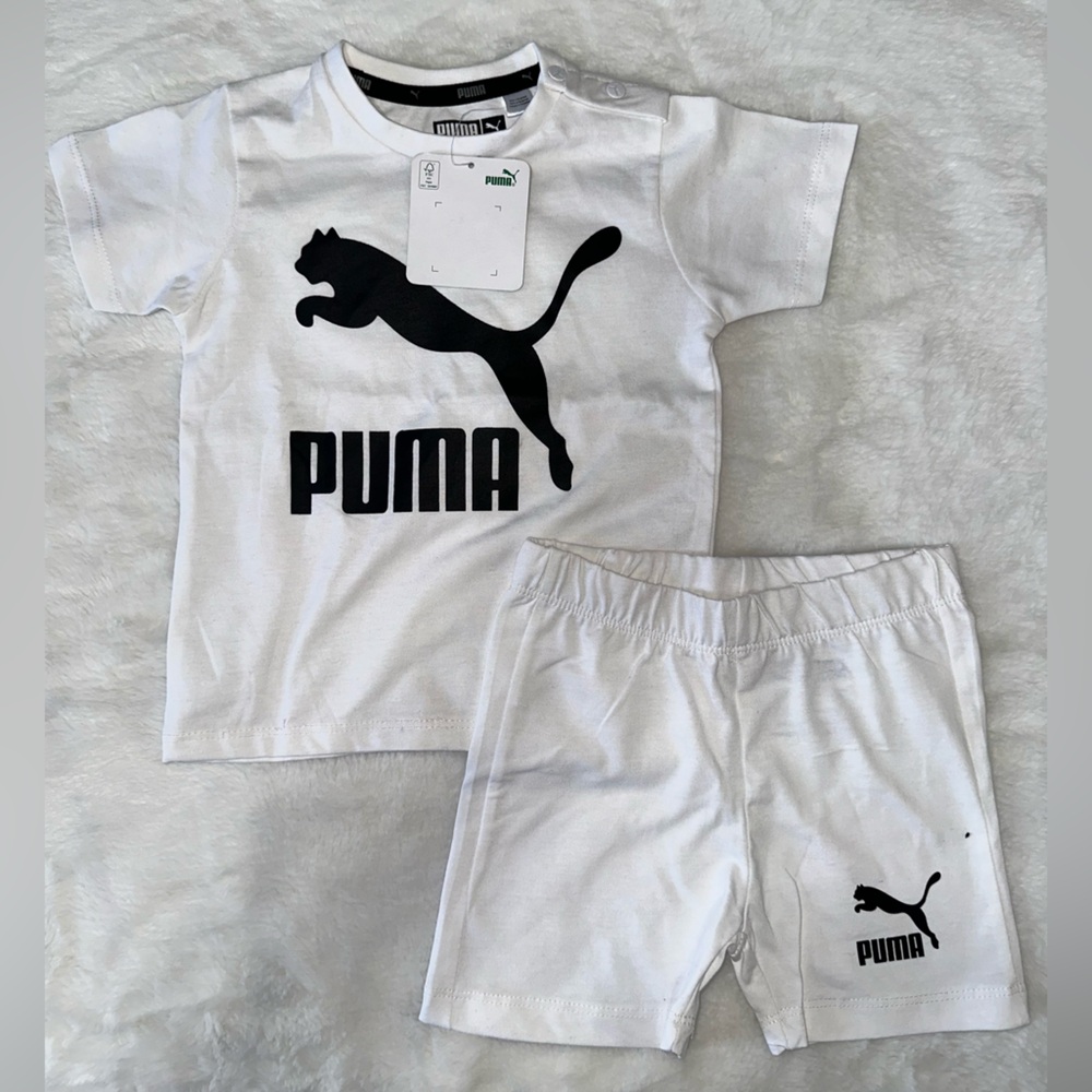 Puma White Baby T-Shirt with Logo